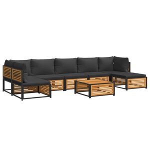 vidaXL 8-tlg. Garten-Sofagarnitur mit Kissen Massivholz Akazie