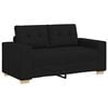 vidaXL 2-teiliges Sofa-Set mit Kissen, schwarzer Stoff