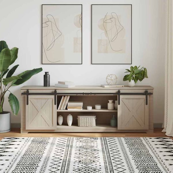 vidaXL Schiebet&uuml;rbeschlag Set f&uuml;r Schrankt&uuml;ren 183 cm Karbonstahl