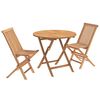 vidaXL 3-teiliges klappbares Garten Bistro Set Natur Massivholz Teak