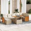 vidaXL 8-tlg. Garten-Sofagarnitur mit Kissen Beige Poly Rattan Akazie