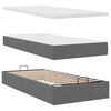 vidaXL Ottoman-Bett mit Matratzen & LEDs Dunkelgrau 200x200 cm Stoff