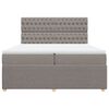 vidaXL Boxspringbett mit Matratze Taupe 200x200 cm Stoff