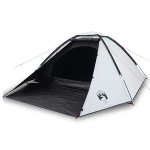 vidaXL Kuppel-Campingzelt 4 Personen Wei&szlig; Dunkel Wasserdicht