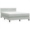vidaXL Boxspringbett mit Matratze Hellgrau 160x210 cm Samt