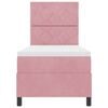 vidaXL Boxspringbett mit Matratze mit Kopfteil Rosa 80 x 200 cm Stoff