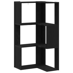 vidaXL B&uuml;cherregal Schwarz Eichen-Optik 50 x 50 x 102 cm