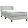 vidaXL Boxspringbett mit Matratze Hellgrau 90x210 cm Samt