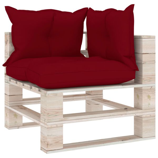 vidaXL 5-tlg. Garten-Lounge-Set aus Paletten mit Kissen Kiefernholz
