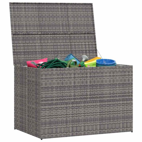 vidaXL Garden-Auflagenbox Grau 150x100x100 cm Poly Rattan