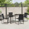 vidaXL Garten Essgruppe 5 pcs Schwarz Pulverbeschichteter Stahl