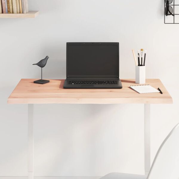 vidaXL Tischplatte 80x40x2 cm Massivholz Eiche Unbehandelt Baumkante