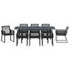 vidaXL Garten Essgruppe 9 pcs Schwarz Poly-Rattan