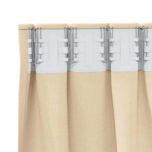 vidaXL Verdunkelungs-Vorh&auml;nge mit Ringen 2 pcs Creme 175 x 140 cm