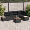 vidaXL Garten-Sofa-Set mit Kissen 6 pcs Schwarz Poly Rattan