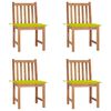vidaXL Gartenst&uuml;hle 4 Stk. mit Kissen Massivholz Teak