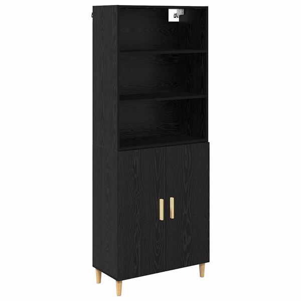 vidaXL Highboard Schwarz Eichen-Optik 69,5 x 32,5 x 180 cm