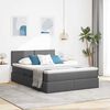 vidaXL Bett mit Stauraum und LED mit LED Dunkelgrau 140 x 190 cm Stoff