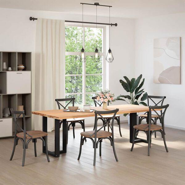 vidaXL Esstischbeine T-Form 2 Stk. Schwarz 50x35x(72-73) cm Stahl