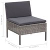 vidaXL 3-tlg. Garten-Lounge-Set mit Auflagen Poly Rattan Grau