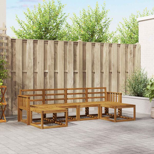 vidaXL Outdoor-Sofagarnitur 6 pcs Natur Holzwerkstoff