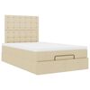 vidaXL Ottoman-Bett mit Matratze Creme 120x200 cm Stoff