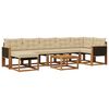 vidaXL Outdoor-Sofagarnitur mit Kissen 8 pcs Natur und Beige