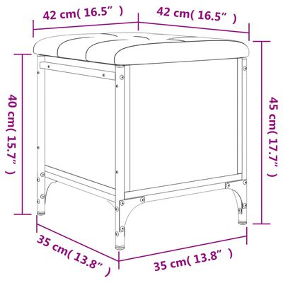 vidaXL Sitzbank mit Stauraum Grau Sonoma 42x42x45 cm Holzwerkstoff