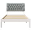 vidaXL Bettgestell mit gepolstertem Kopfteil Wei&szlig; 100 x 200 cm