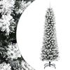 vidaXL K&uuml;nstlicher Weihnachtsbaum Schlank mit Schnee 210 cm PVC & PE