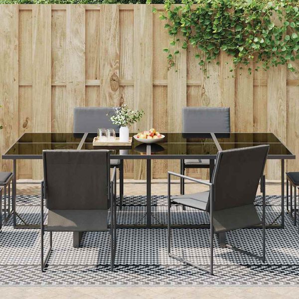 vidaXL Outdoor-Teppich Chevron ARAKIL Schwarz und Grau 500 x 250 cm
