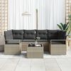 vidaXL Garten-Sofa-Set mit Kissen 7 pcs Hellgrau und Dunkelgrau