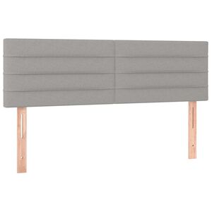 vidaXL Kopfteile Hellgrau 144x5x78/88 cm Stoff