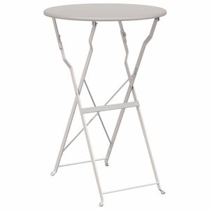 vidaXL Bistrotisch Beige &Oslash; 50 x 71 cm Pulverbeschichteter Stahl