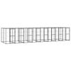 vidaXL Outdoor-Hundezwinger Stahl mit &Uuml;berdachung 19,36 m&sup2;