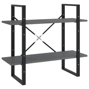vidaXL B&uuml;cherregal 2 B&ouml;den Grau 80x30x70 cm Massivholz Kiefer