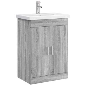 vidaXL Badezimmerm&ouml;bel-Set Grau Sonoma 61 x 40 x 84,5 cm Holzwerkstoff