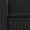 vidaXL Gartensofa mit Kissen 2-Sitzer Schwarz Poly Rattan