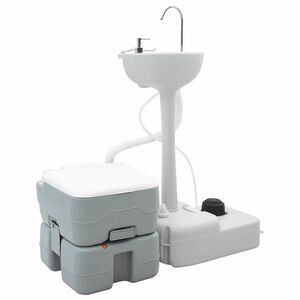 vidaXL Camping Toiletten-Set 2 pcs Grau 50,5 x 33 x 103 cm