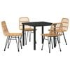 vidaXL Garten Essgruppe 5 pcs Braun Pulverbeschichteter Stahl