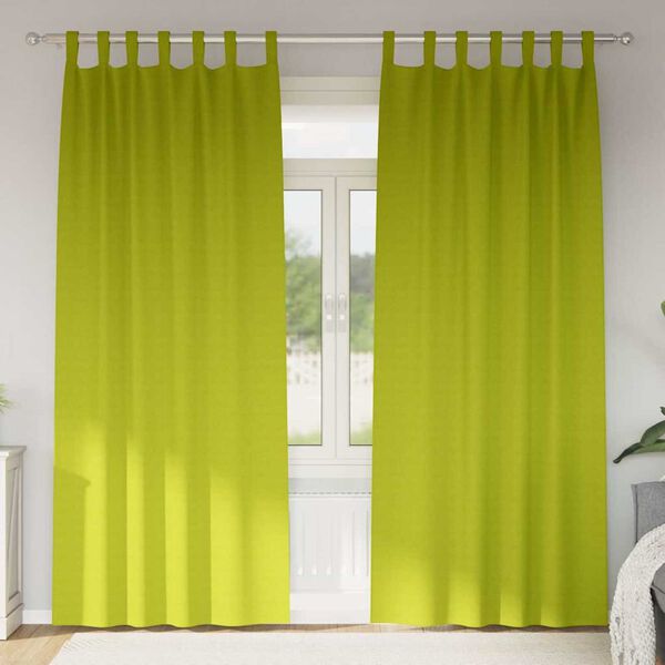 vidaXL Verdunkelungs-Vorh&auml;nge mit Ringen 2 pcs Gr&uuml;n 245 x 140 cm