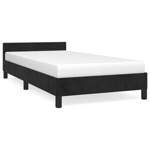 vidaXL Bettgestell mit Kopfteil ohne Matratze Schwarz 80x200 cm Samt