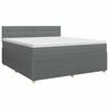 vidaXL Boxspringbett mit Matratze Dunkelgrau 180 x 200 cm Stoff