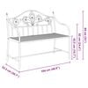 vidaXL Gartenbank Wei&szlig; 104 x 54 x 93cm Stahl