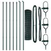 vidaXL Zaun mit Pfosten Gr&uuml;n 1,4 x 10 m Stahl und PVC