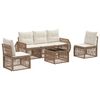vidaXL Gartensofa-set 6 pcs Beige und Cremewei&szlig; Poly-Rattan