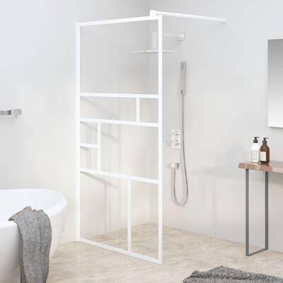 vidaXL Duschwand für Walk-In Dusche 115x195 cm ESG-Glas Weiß