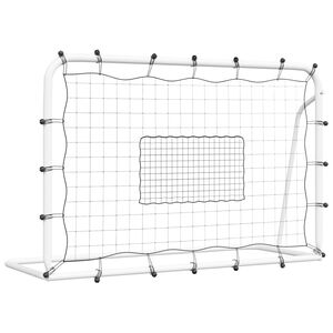 vidaXL Fu&szlig;ball-Rebounder Wei&szlig; & Schwarz 184x61x123 cm Stahl & PE