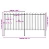 vidaXL Gartenzaun mit Rundbogen Stahl 359 x 150 cm Schwarz
