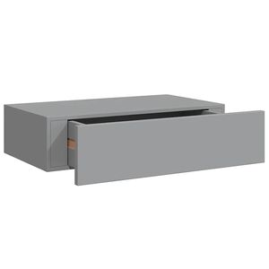 vidaXL Wandregal mit Schublade Grau 40x23,5x10 cm MDF